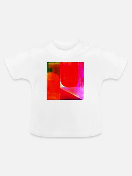 Neon Farbblock Geometrie - Baby Bio-T-Shirt mit Rundhals - Weiß