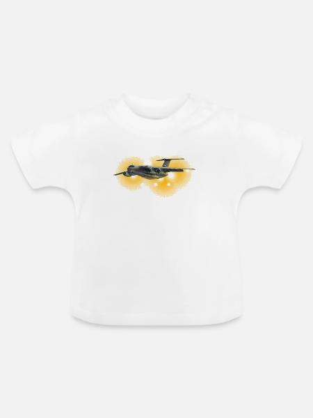Frachtflugzeug im Sonnenfeuer - Baby Bio-T-Shirt mit Rundhals - Weiß