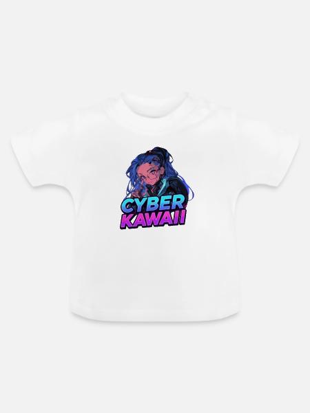 Cyber_Kawaii - Baby Bio-T-Shirt mit Rundhals - Weiß