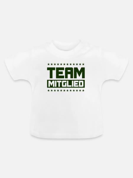 Team Mitglied Badge Druck - Baby Bio-T-Shirt mit Rundhals - Weiß