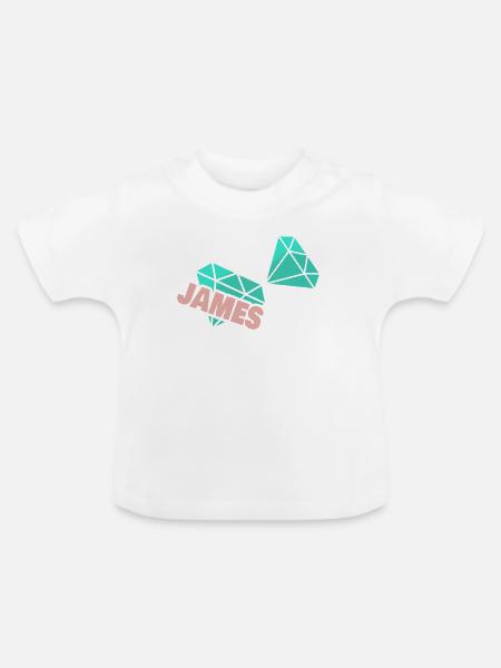 James - Baby Bio-T-Shirt mit Rundhals - Weiß