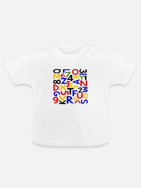 Zahlen & Buchstaben von Cean - Baby Bio-T-Shirt mit Rundhals - Weiß