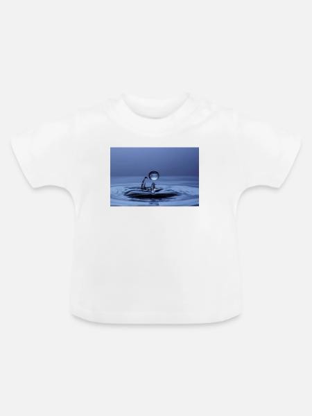 Bunte Flüssigkeit Abstrakt - Baby Bio-T-Shirt mit Rundhals - Weiß