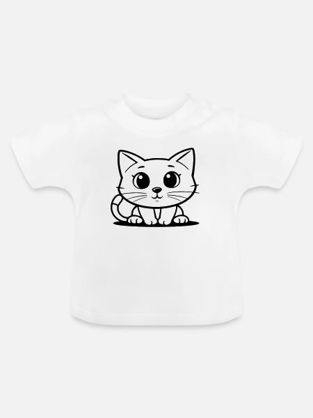 Mitternachts-Emblem-Silhouette - Baby Bio-T-Shirt mit Rundhals - Weiß