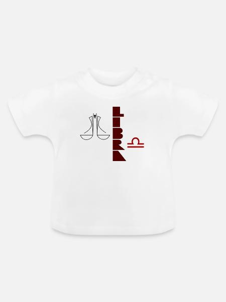 Waage-Design von Cean - Baby Bio-T-Shirt mit Rundhals - Weiß
