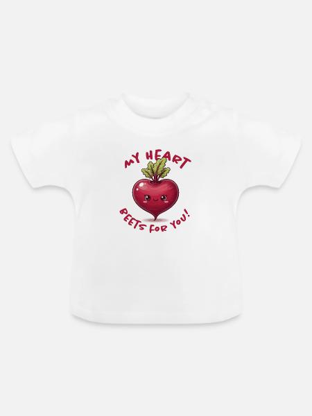 Herz Liebe Botschaft - Baby Bio-T-Shirt mit Rundhals - Weiß
