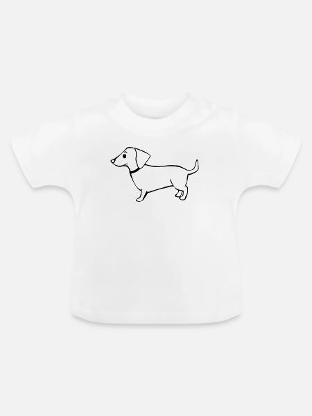 Dachshund - Baby Bio-T-Shirt mit Rundhals - Weiß