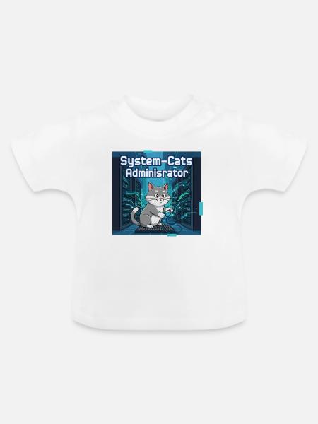 System Cats Administrator - Baby Bio-T-Shirt mit Rundhals - Weiß