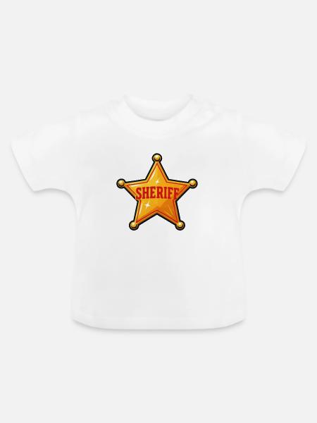Sheriff Star Illustration - Baby Bio-T-Shirt mit Rundhals - Weiß