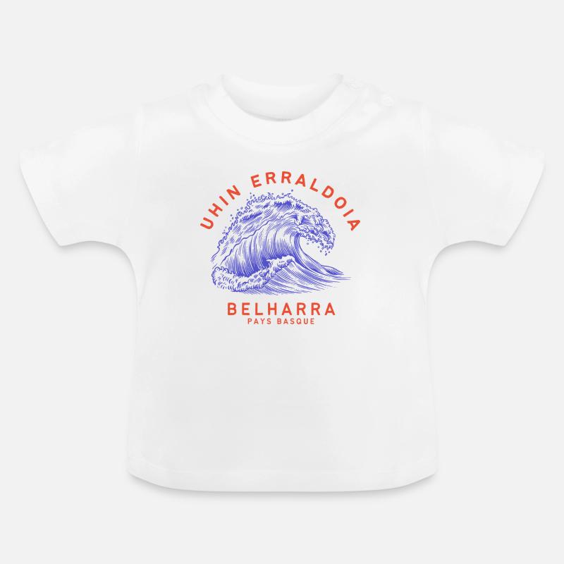 Vague Basque - T-shirt bio col rond Bébé - blanc