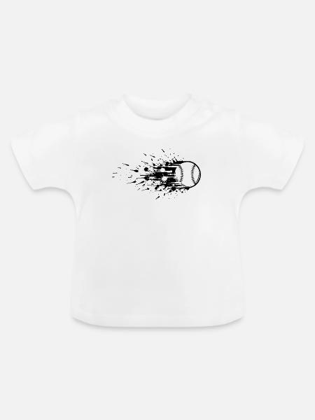Energisch Baseballspieler Baseball - Baby Bio-T-Shirt mit Rundhals - Weiß