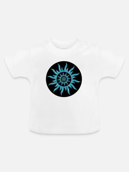 Sonne Spirale Blauer Saphir - Baby Bio-T-Shirt mit Rundhals - Weiß