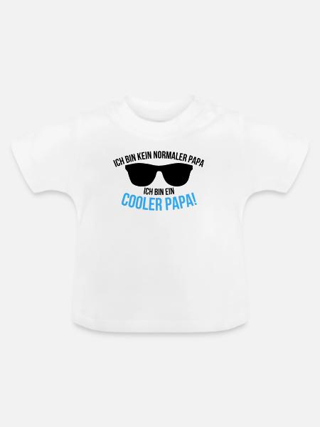 Ich bin ein cooler Papa Spruch - Baby Bio-T-Shirt mit Rundhals - Weiß