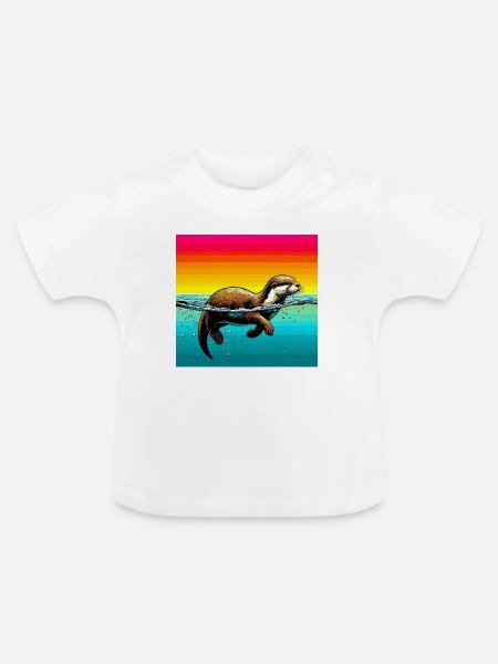 Otter - Baby Bio-T-Shirt mit Rundhals - Weiß