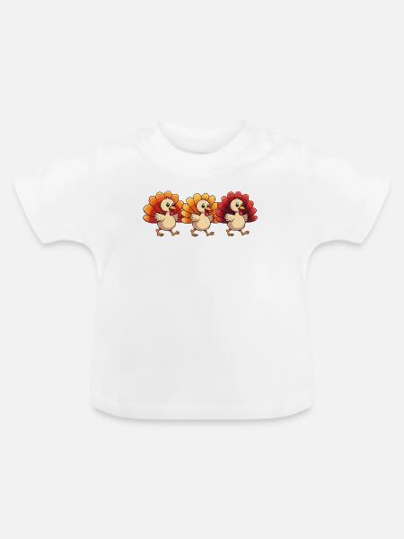 Thanksgiving Truthahn Baby - Baby Bio-T-Shirt mit Rundhals - Weiß