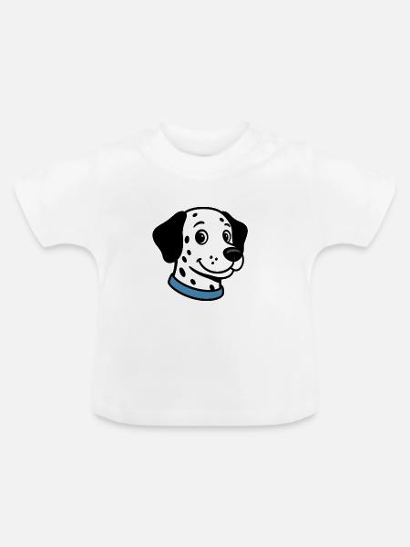 Dalmatiner mit blauer Halskette - Baby Bio-T-Shirt mit Rundhals - Weiß