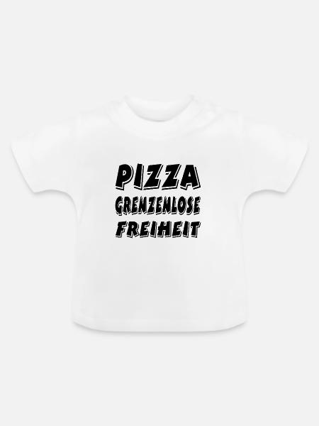 Pizza - Baby Bio-T-Shirt mit Rundhals - Weiß