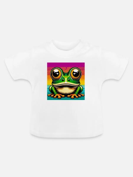 Frosch - Baby Bio-T-Shirt mit Rundhals - Weiß