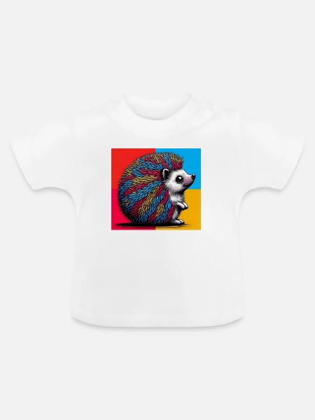 Igel - Baby Bio-T-Shirt mit Rundhals - Weiß
