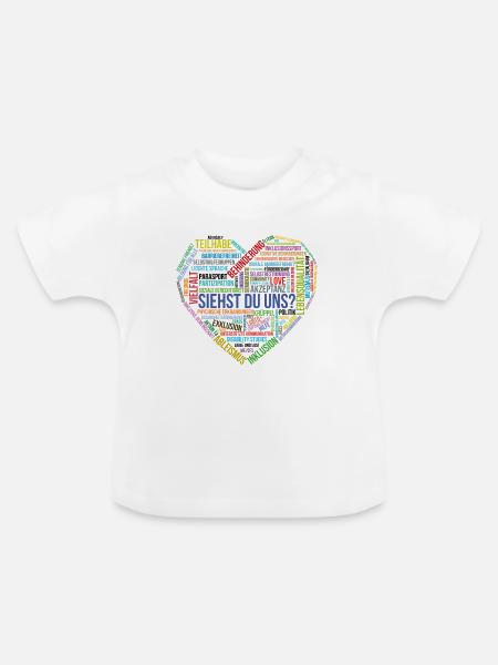 Siehst Du Uns Vielfalt Herz - Baby Bio-T-Shirt mit Rundhals - Weiß