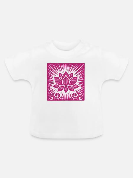 YOGA LOTUS - Baby Bio-T-Shirt mit Rundhals - Weiß