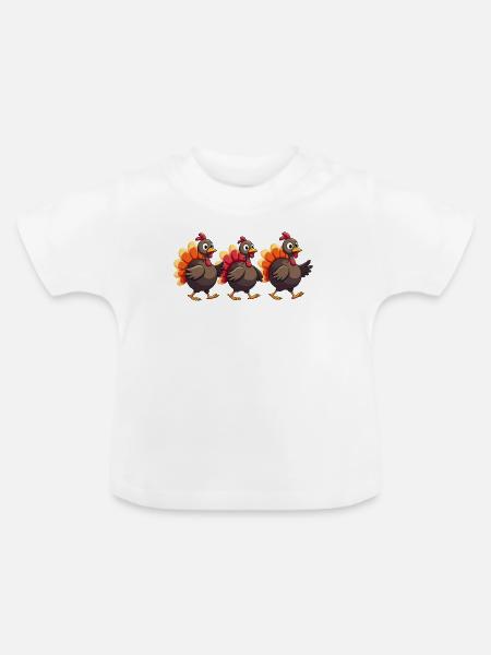 Thanksgiving Truthahn Baby - Baby Bio-T-Shirt mit Rundhals - Weiß