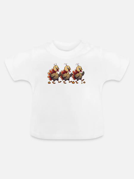 Thanksgiving Truthahn Baby - Baby Bio-T-Shirt mit Rundhals - Weiß