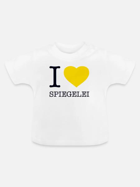 I love Spiegelei - Baby Bio-T-Shirt mit Rundhals - Weiß