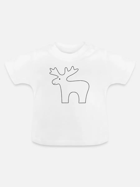 Rentier  - Baby Bio-T-Shirt mit Rundhals - Weiß