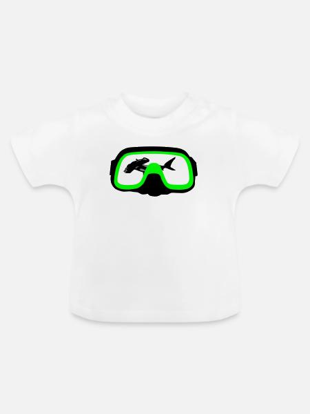 Taucherbrille - Baby Bio-T-Shirt mit Rundhals - Weiß