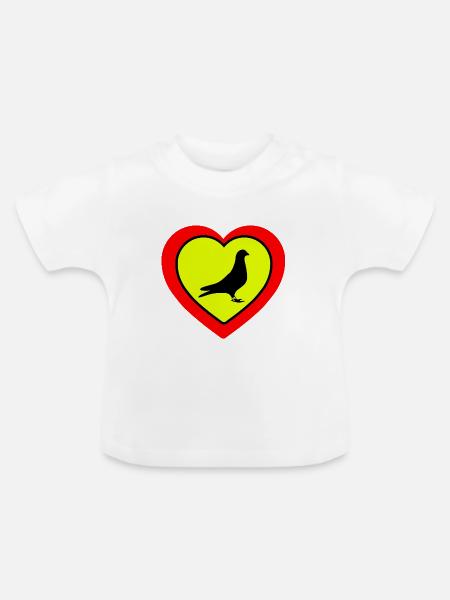 Tauben - Baby Bio-T-Shirt mit Rundhals - Weiß