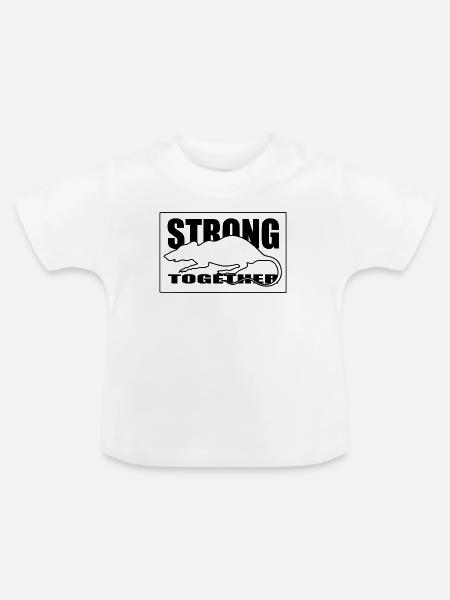 Abstrakter roter Akzent - Baby Bio-T-Shirt mit Rundhals - Weiß