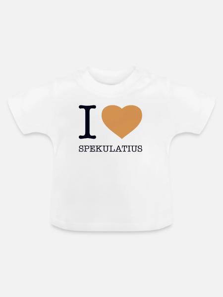 I love Spekulatius - Baby Bio-T-Shirt mit Rundhals - Weiß