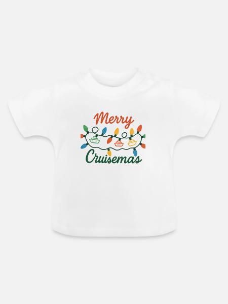 Frohe Kreuzfahrt Weihnachtsbeleuchtung - Baby Bio-T-Shirt mit Rundhals - Weiß