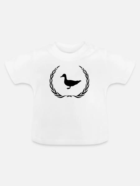 Ente Tier Kranz - Baby Bio-T-Shirt mit Rundhals - Weiß