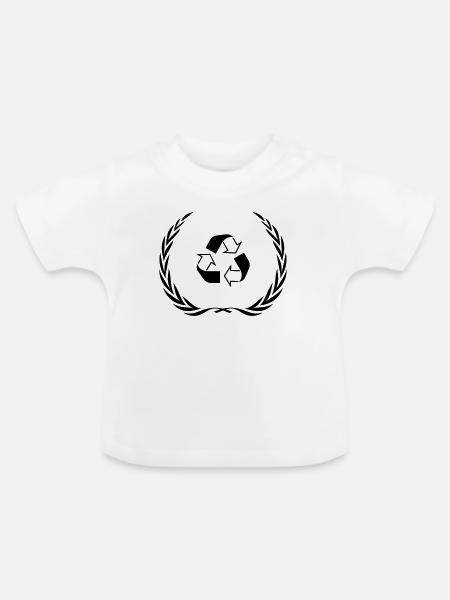 Recycling Symbol Kranz - Baby Bio-T-Shirt mit Rundhals - Weiß