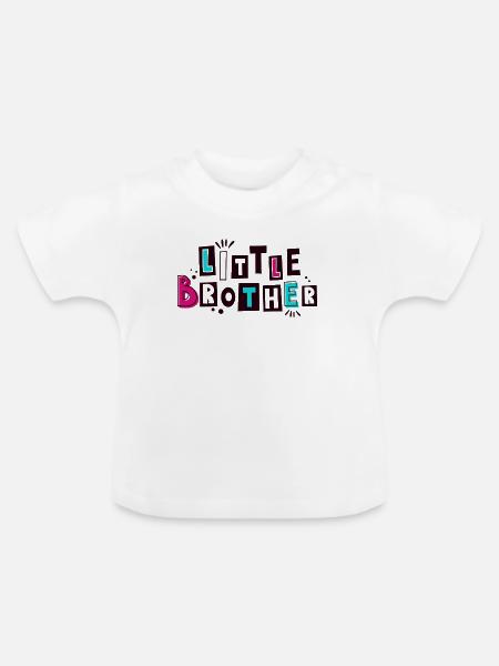 Kleiner Bruder - Baby Bio-T-Shirt mit Rundhals - Weiß