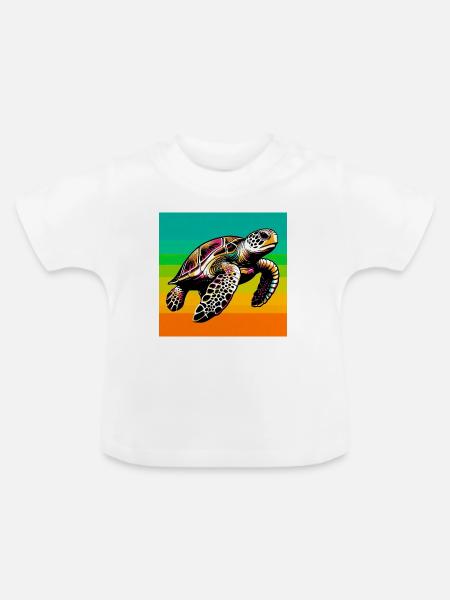 Schildkröte - Baby Bio-T-Shirt mit Rundhals - Weiß