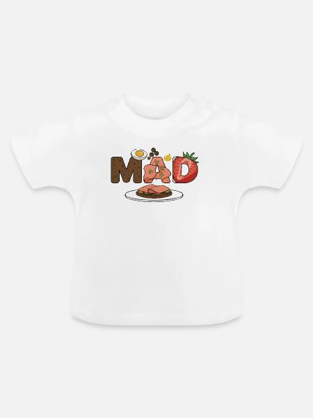 Mad Food Dänemark - Baby Bio-T-Shirt mit Rundhals - Weiß