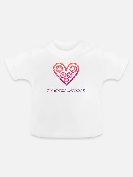 Gear-Herz-Schaltung - Baby Bio-T-Shirt mit Rundhals - Weiß