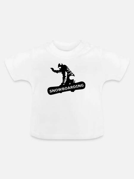 Snowboarding - Baby Bio-T-Shirt mit Rundhals - Weiß