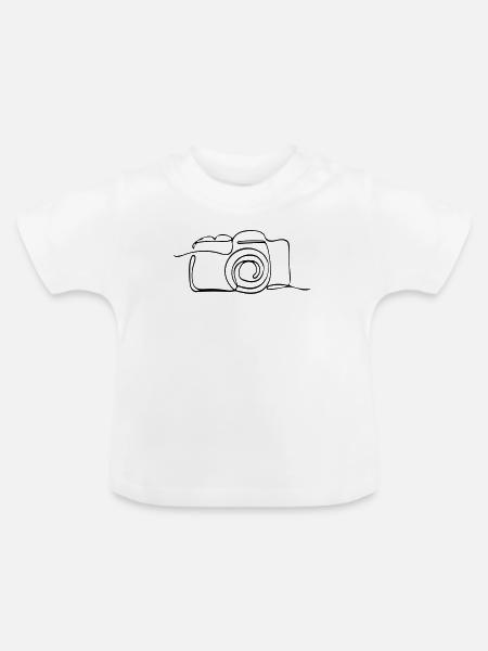 Kamera - Baby Bio-T-Shirt mit Rundhals - Weiß