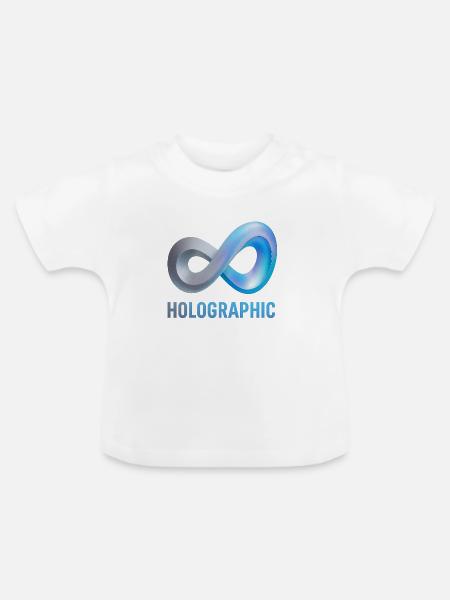 Holografische Unendlichkeit Loop - Baby Bio-T-Shirt mit Rundhals - Weiß