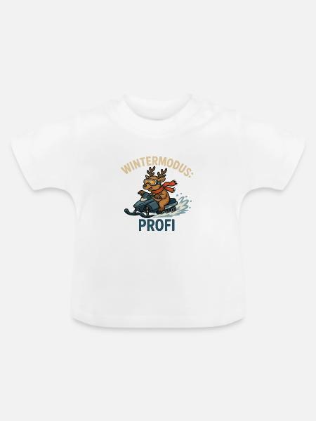 Wintermodus Profi - Baby Bio-T-Shirt mit Rundhals - Weiß