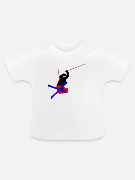 Freestyle ski - Baby Bio-T-Shirt mit Rundhals - Weiß
