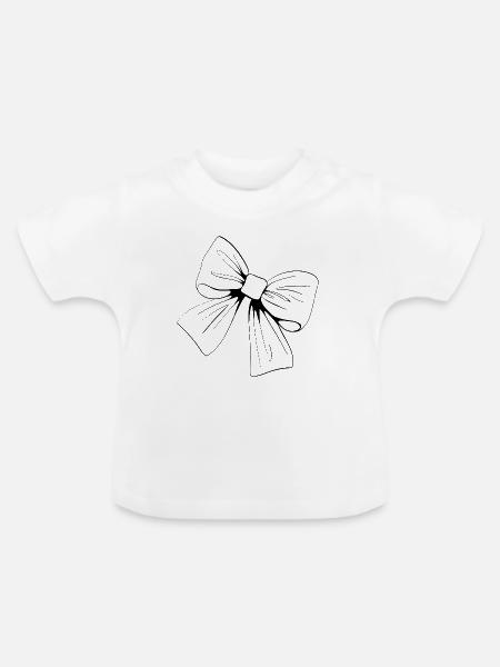Schleife - Baby Bio-T-Shirt mit Rundhals - Weiß