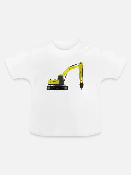 Hydraulischer Presslufthammer - Baby Bio-T-Shirt mit Rundhals - Weiß