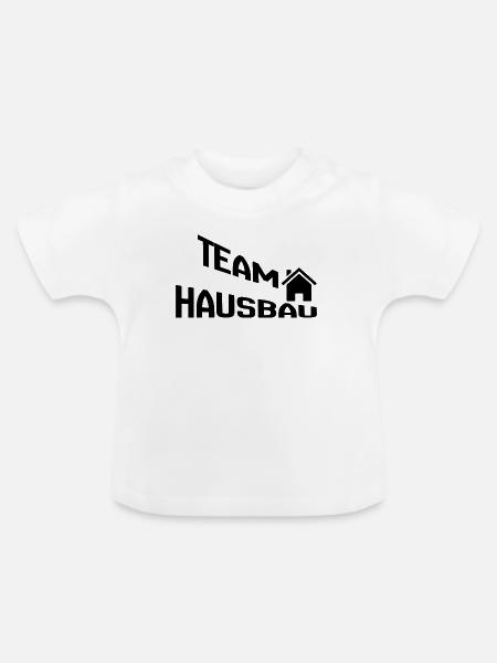 Team Hausbau - Baby Bio-T-Shirt mit Rundhals - Weiß