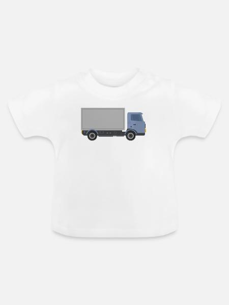 Lieferauto - Baby Bio-T-Shirt mit Rundhals - Weiß