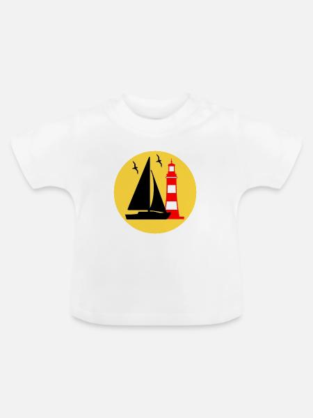 Segeln - Baby Bio-T-Shirt mit Rundhals - Weiß
